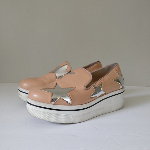 Stella McCartney Star Binx Slip-on Loafers Platform Sneakers Sz 36 US 6 Peach - Picture 4 of 16